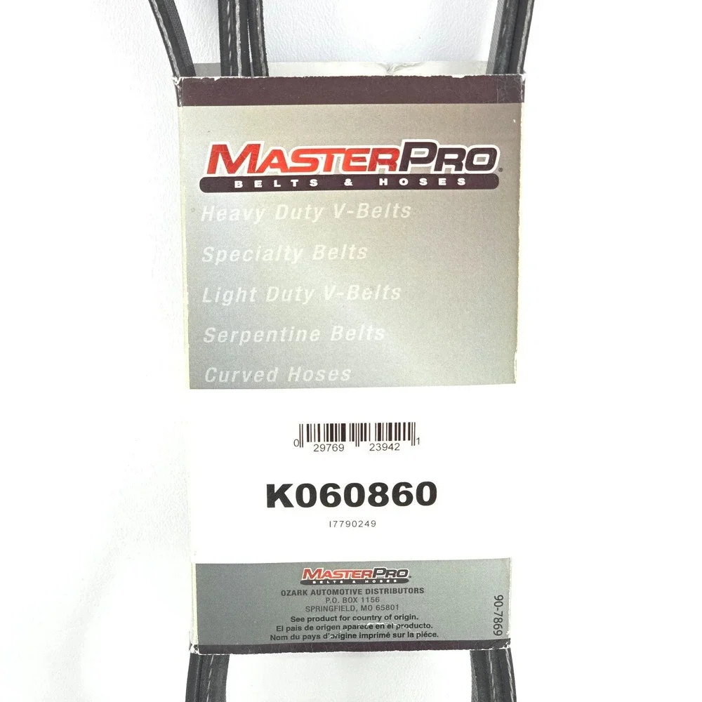 New MasterPro K060860 Serpentine Belt 6K860 Automotive Drive Belt 6 Rib 86-9/16